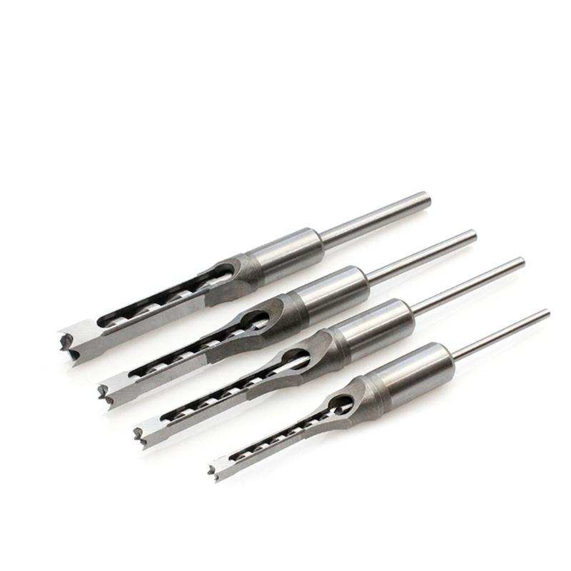 Square Hole Mortise Chisel Drill Bit Tools 6.4 mm/8mm/9.5mm/12.7mm/14mm/16mm Round Strong Square Hole Drill Bit