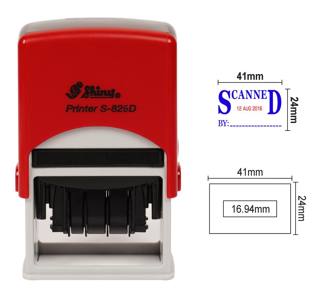 Shiny Date Stamper Self Inking With Scanned By Text Ofiice Stationery Rubber Stamp
