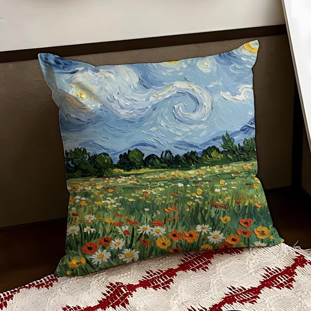 Vincent van GGogh Cushion Cover Reversible Soft Durable Pillow Cover Home  Car MultiScene Use for Daily Comfort
