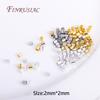 14K/18K Gold Plated 2mm Tube Crimp Beads, High Quality Cylindrical Tube Crimp End Bead For Jewellery Making Supplies Wholesale