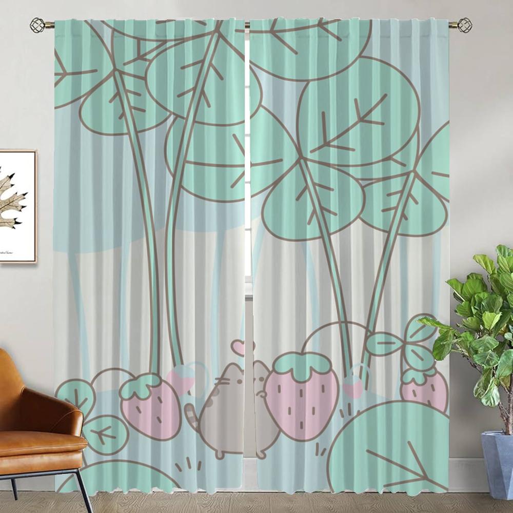 

Шторы Pusheens Anti-mosquito для гостиной, занавески, перегородки, шторы для домашнего интерьера, 2 шт., тюль для спальни, кухни W96xH137cmx2pcs-CL