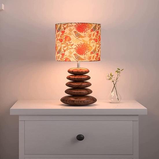 42 cm Wood Table Incandescent Lamp Rustic Bedside Desk Nightstand Lamp For Bedroom Living Room Office Decor Bulb not included