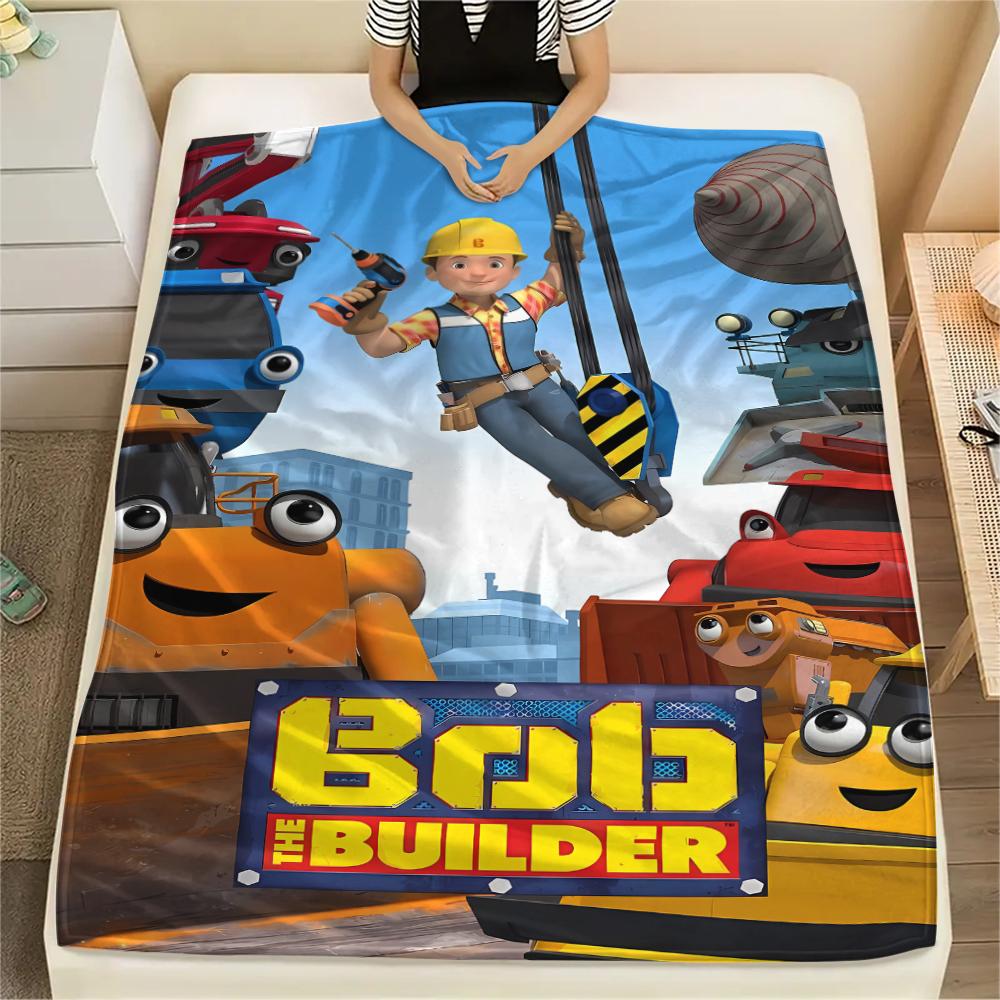 1 Stück Bob der Baumeister Aufdruck Flanelldecke, Hohe Qualität für alle Jahreszeiten, Heimdekoration, Wärme und Komfort, Perfekt für Weihnachtsgeschenke