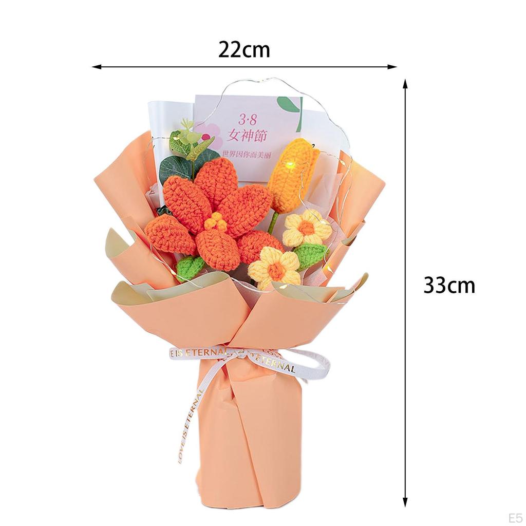 Fertiger Häkelblumenstrauß, künstliche Strickblume, Gänseblümchen-Verarbeitung