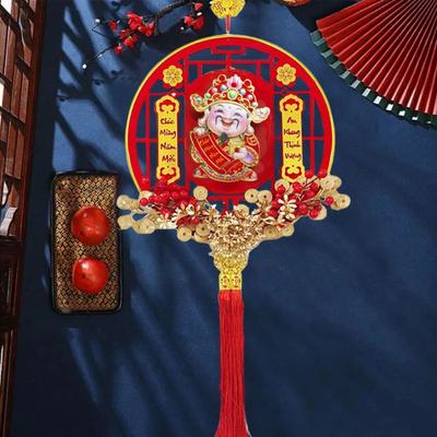 Shaking Head God of Wealth God of Wealth Pendant Red Hanging Chinese Knot New Year Ornament Electric Spring Festival Pendants