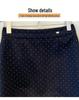 Women's Gray Polka Dot Wool A-Line Hip-Hugging Midi Skirt - Autumn/Winter 2025 Collection