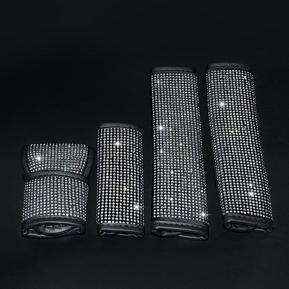 Bling Soft Car-styling Seat Belt Cover Auto Accessories Set Shift Knob Cover Handbrake Cover