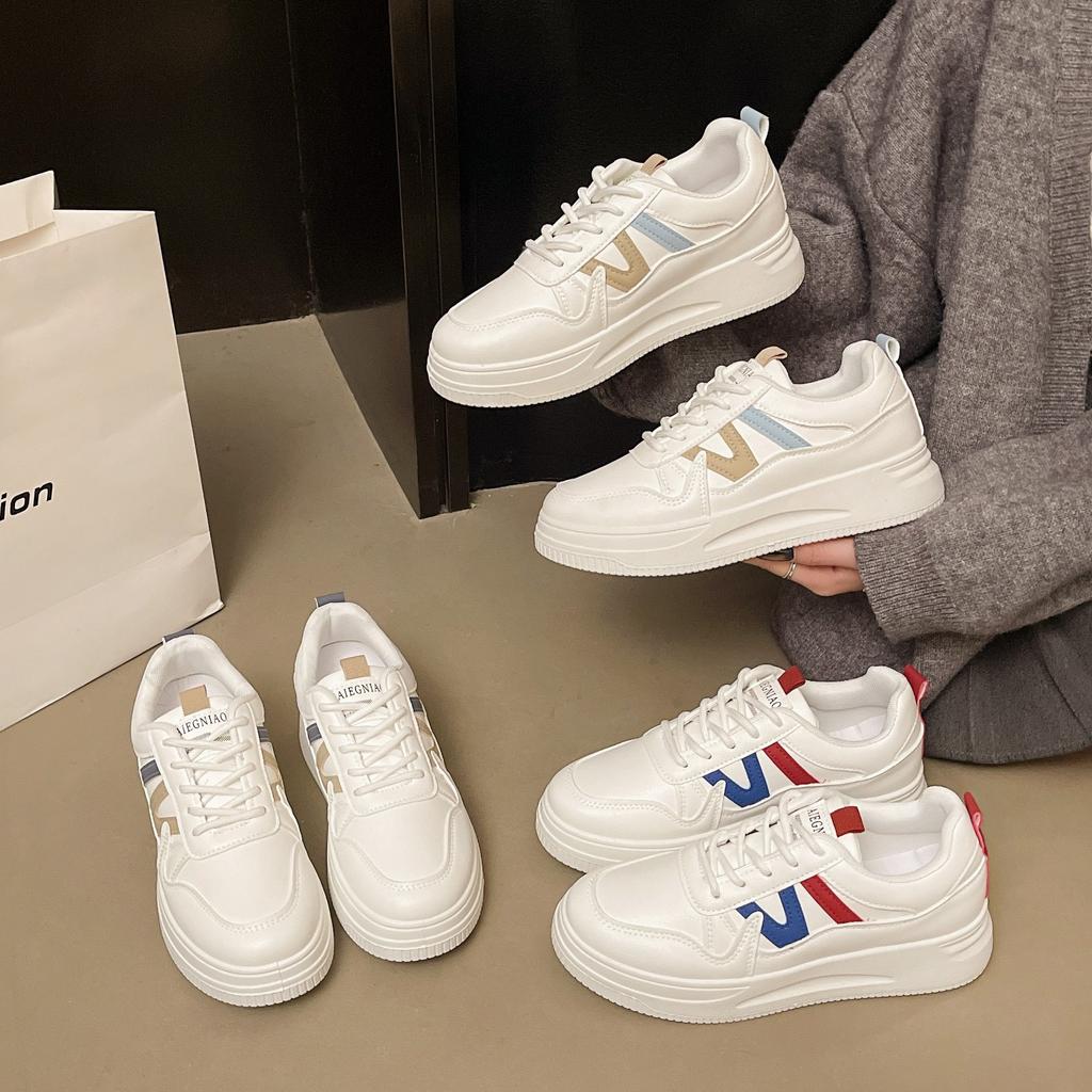 Muffin platform student running shoes spring 22 new retro color matching casual board shoes