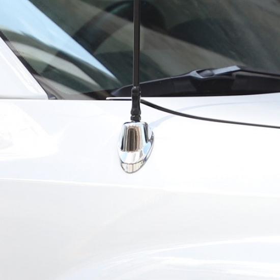 Sliver ABS Engine Hood Antenna Base Ring Cover Trim For Toyota Tacoma 2011-2015