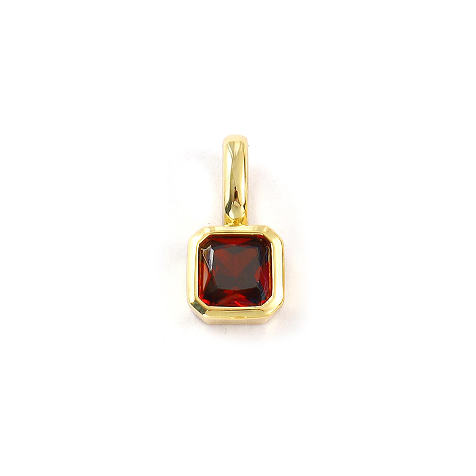 

1 Piece Brass & Cubic Zirconia Birthstone Charms 18K Gold Plated Square Pendants For DIY Necklace Jewelry Making 15.5mm x 7.5mm