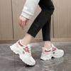 Fashion Fashion Women Breathable Sneakers Spring Summer Mesh Lace-up Casual Walking Shoes Ladies Versatile Platform Mixed Color Tennis