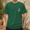2026 New Cotton Tshirt Vintage Distressed Initial J Pocket Small Logo Print Casual Short Sleeve