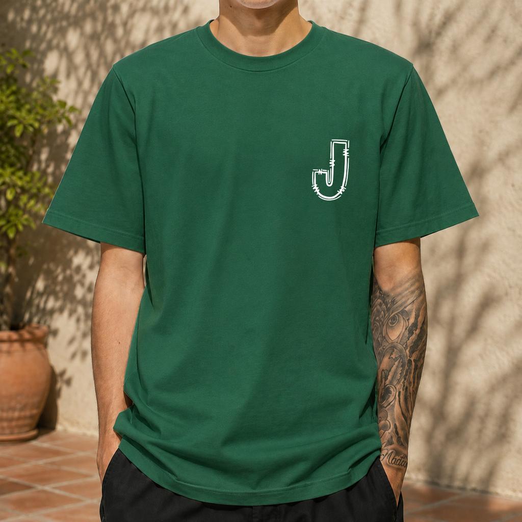 2026 New Cotton Tshirt Vintage Distressed Initial J Pocket Small Logo Print Casual Short Sleeve