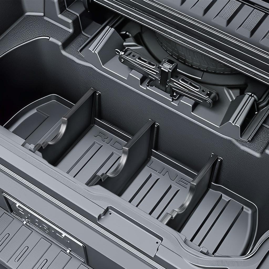 Trunk In-Bed Dividers for 2017-2025 Honda Ridgeline Storage Accessories Trunk Cargo Rear Storage Box Dividers Tray Car Organizer