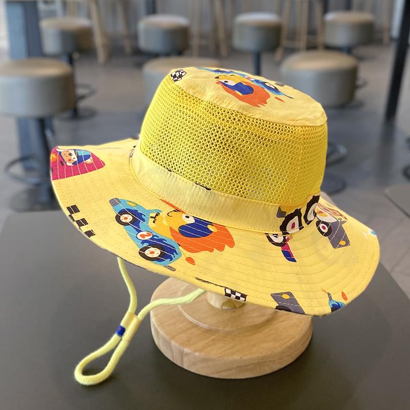 Verão Novo Malha Chapéus Balde Infantil Para Meninos Meninas Bonito Desenho Animado Chapéu de Sol Chapéu Panamá Protetor Solar Caminhada Pesca Chapéu Chapéu de Pescador