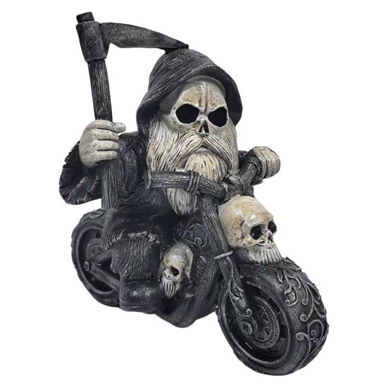 Halloween Figure Skeleton Knight Motorcycle Riding Gnome Statue Resin Yard Art Decor Garden Outdoor Ornament