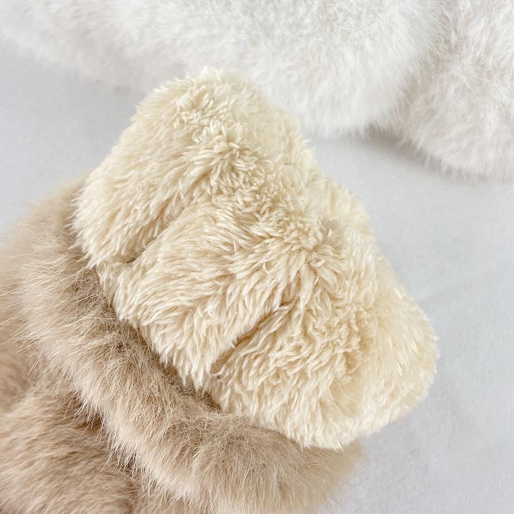 Winter Plush Thickened Warm Gloves - Cute, Fashionable, Windproof Mittens for Students