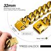 Cadenas de Metal Fuertes para Perros de 32 mm de Ancho Collares Acero Inoxidable Ahogador para Perros Pitbull Collar Dorado para Perros Grandes