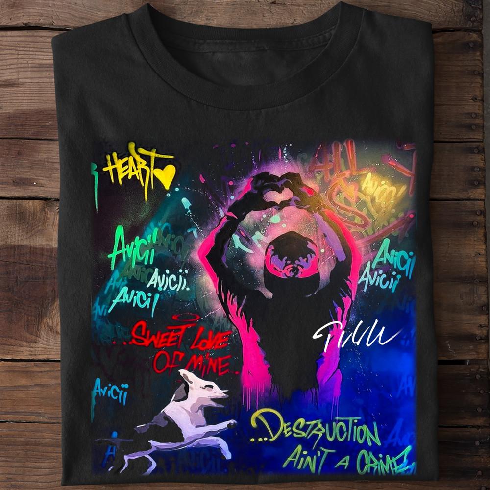 Новая Популярная Хип-Хоп Музыка Avicii Черная S-2345XL Унисекс Футболка MD34 Унисекс Футболка S