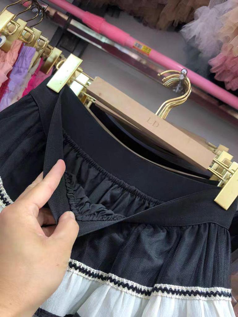 Sweet French A-line Fluffy High-Waisted Mesh Skirt