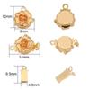 18K Gold-Plated Copper Flower Buckle Pearl Bracelet Clasp for DIY Jewelry Making