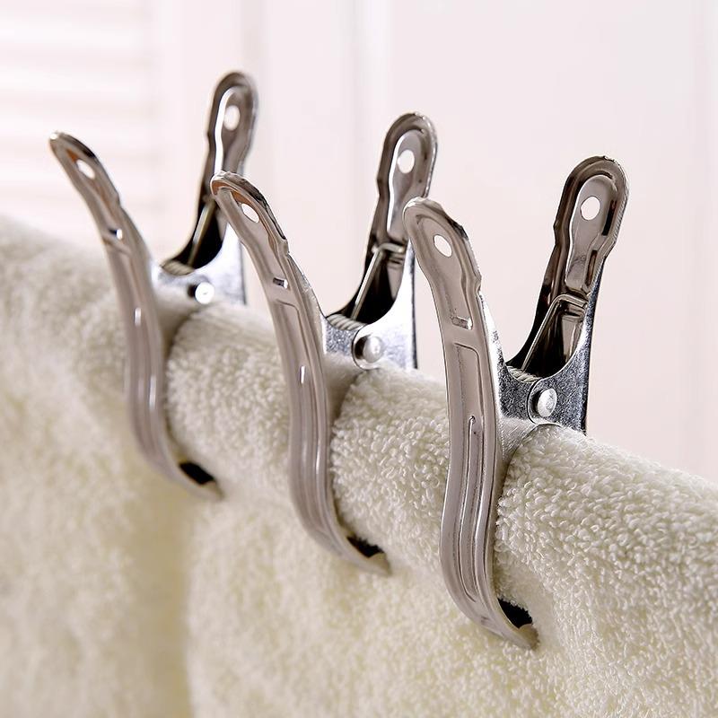 Stainless Steel Windproof Clothes Drying Clips - Large, Heavy-Duty Quilt and Sock Clips.
