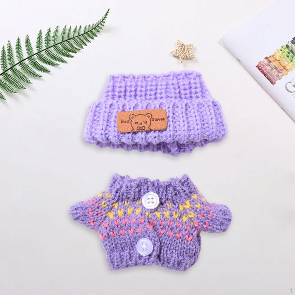 17cm Doll Sweater and Hat Accessories Outfits Lovely Trendy Tops DIY Supplies for 15cm Pendant