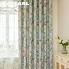 1PC NAPEARL Vintage Pastoral Green Floral-print Curtain Full Blackout Curtains for Bedroom Living Room Balcony Window for Home Decor