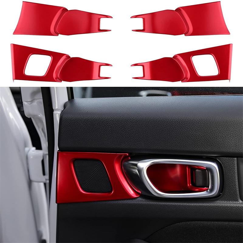 For Honda Civic 11th Gen  Car Door Armrest Panel Cover Trim Door Handle Bowl Frame Cover Trim ABS Carbon Fiber Car Styling