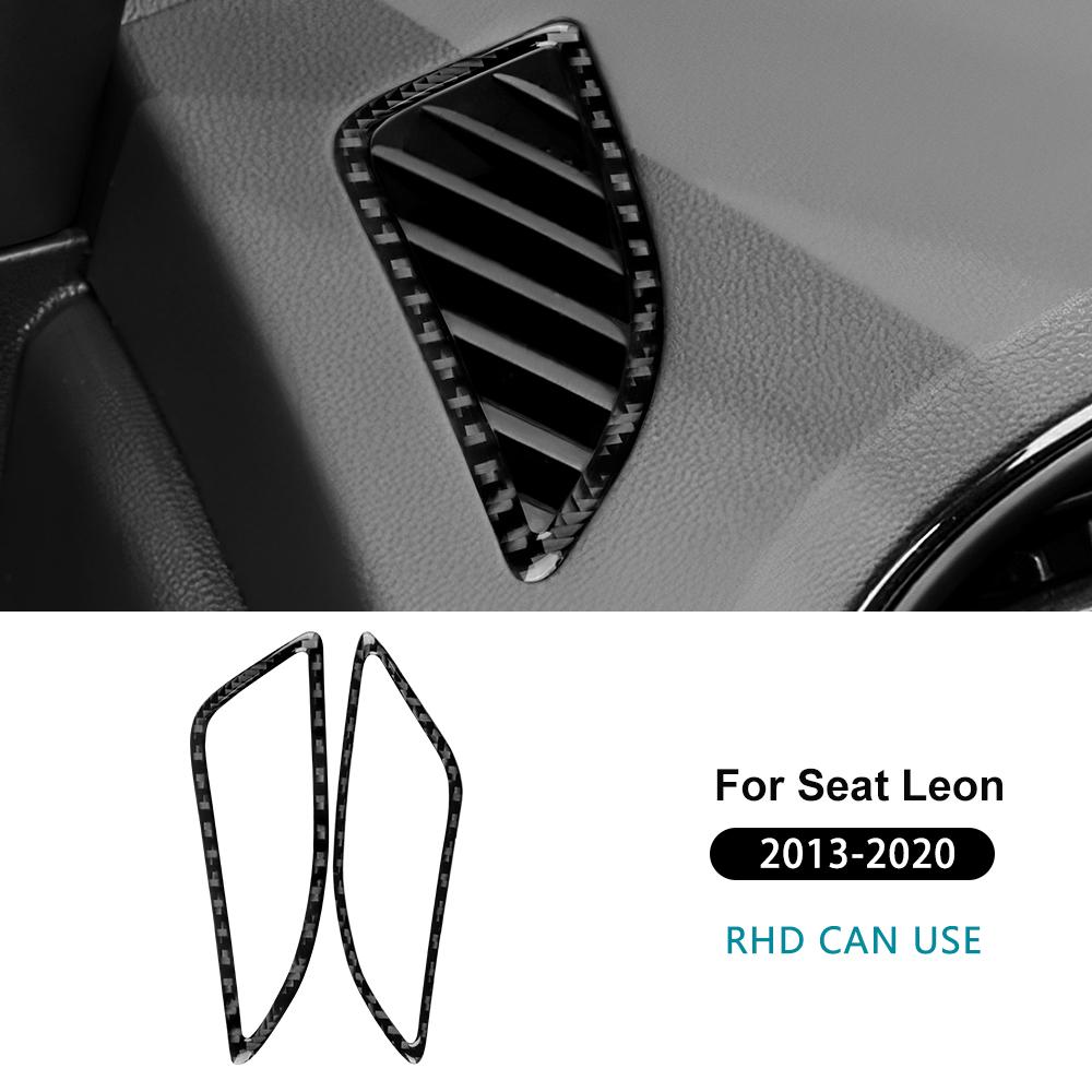 Real Soft Carbon Fiber Sticker For Seat Leon 2013 2014 2015 2016 2017 2018 2019 2020 Car Air Outlet Instrument Panel Trim