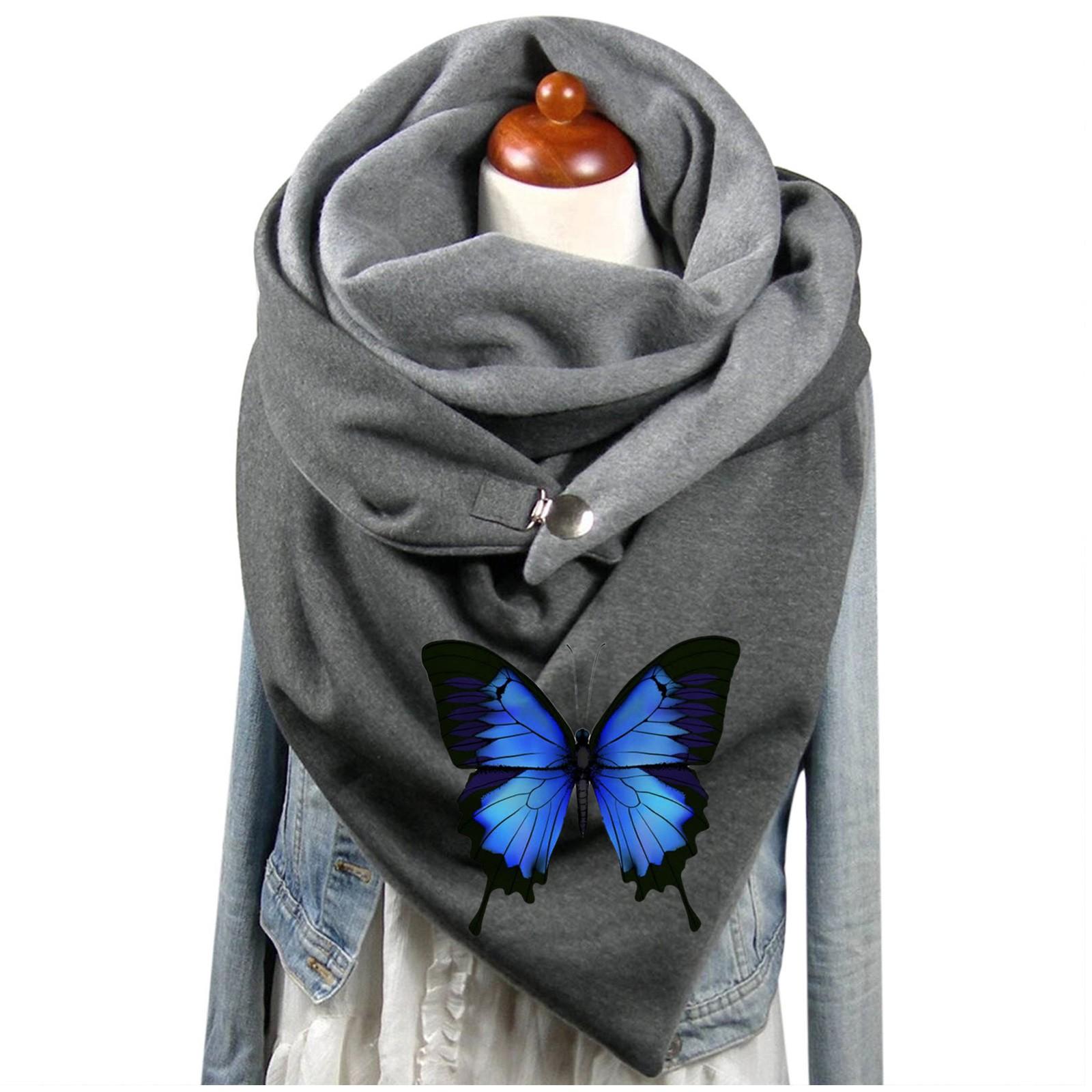 

1 шт., женский шарф с принтом, модный женский многоцелевой платок в стиле ретро, ​​шарф Free синий