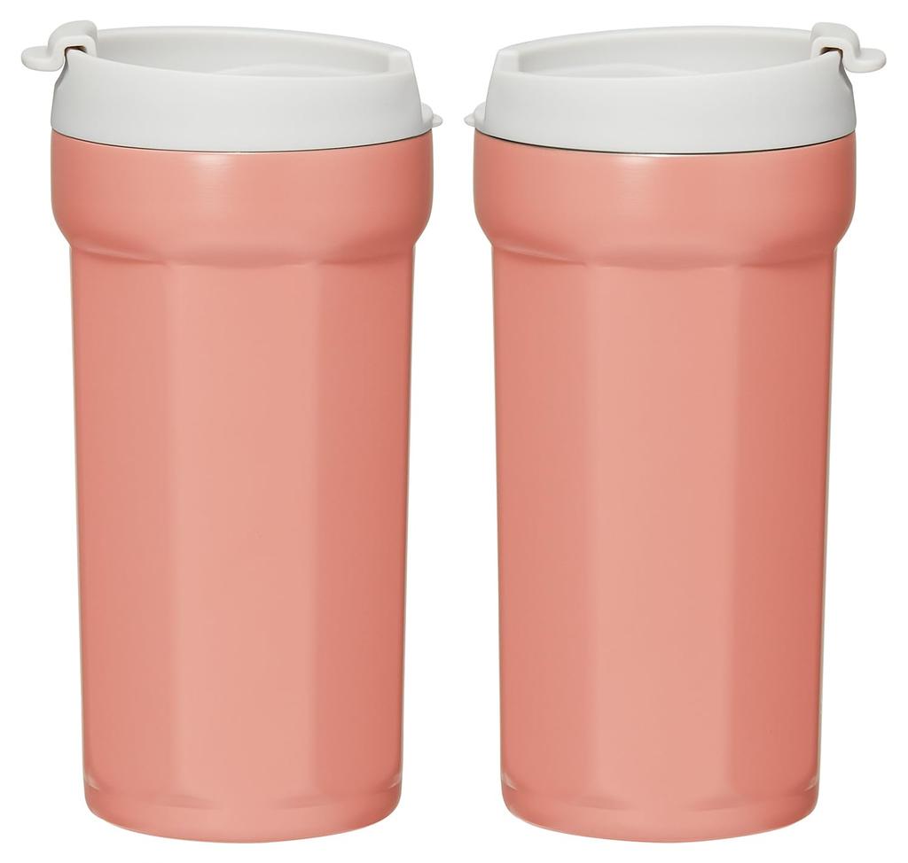 Skater Octagonal Stainless Steel Tumbler with Lid, 350ml, Vacuum Insulated, Flap Lock, Terracotta Orange, SMVO4-A