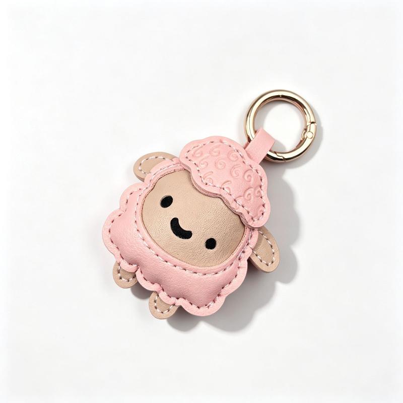 Cute Artificial Leather Sheep Keychain Waterproof Durable Cartoon Lamb Bag Pendant Sweet Backpack Accessories New Year Gift