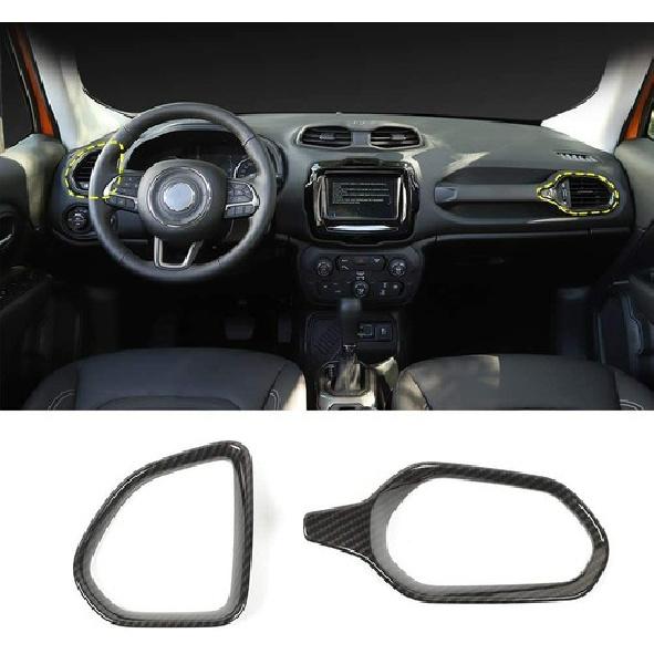 2xLeft & Right Dashboard Air Outlet Vent Cover Trim  Ring for Jeep Renegade 16+