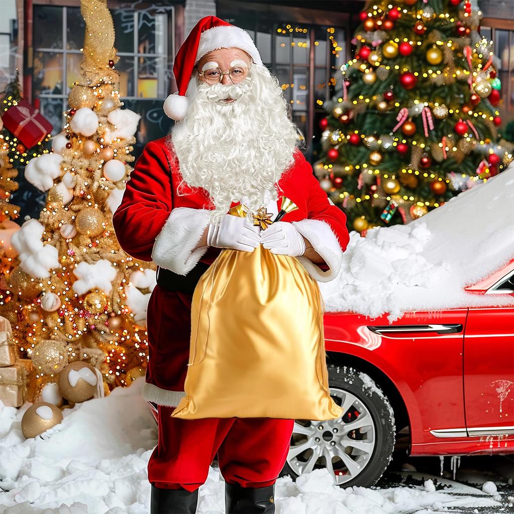 Santa Claus Beard Realistic White Fake Beard for Adults and Kids Costume Accessory Christmas Party Decoration Role Play Prop