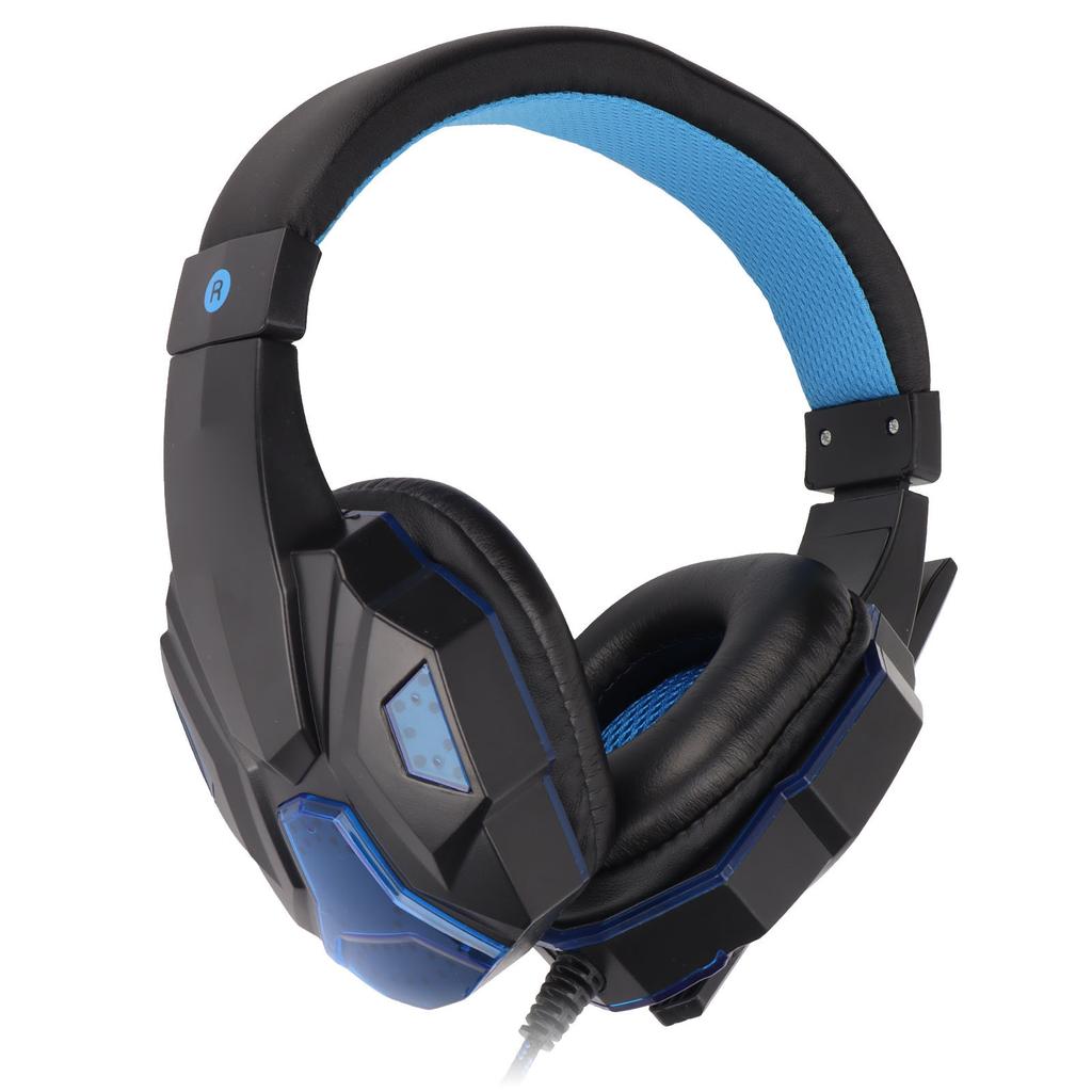   SY830MV Game Headsets   Volume Support Mic   USB Headsets with 3.5mm Microphone for   PC Laptop(Black Blue )