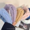 Woolen Pleated Wide Headband - Fluffy Knit Hair Tie for Makeup & Face Wash