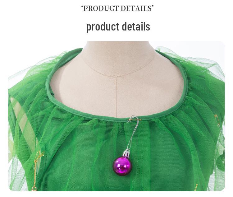Christmas Tree Elf Costume: Green Cosplay Dress for Festive Performances