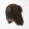 Leather Hat Lei Feng Hat Men Winter Thickened Pilot Warm Hat Women Northeast Windproof Cold Riding Headphones Bike Hat