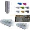 KX4B Sparkling Metallic Yarn Crochet Knitting Thread Yarn, Polyester Thread 200g/Roll
