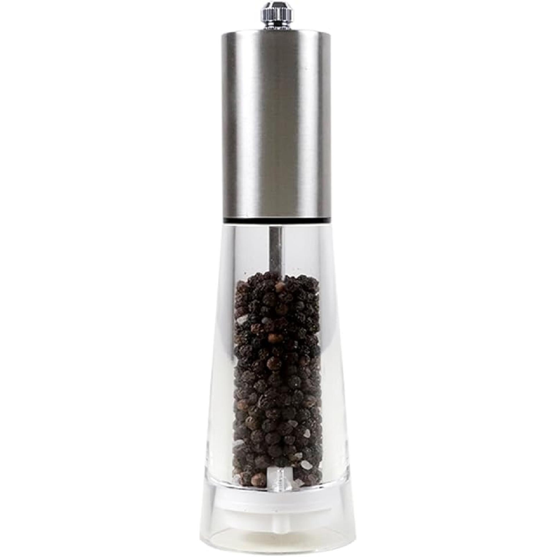 ManGotree Premium Stainless Steel Salt and Pepper Grinder, Refillable Pepper Mill, Adjustable Coarseness Salt Mill, Professional Grinder for Spices,