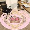 1pc Crown PrintChair Carpet for Office, Indoor Non-Slip Washable Polyester Fiber Carpet, Mat For Office, Machine Washable