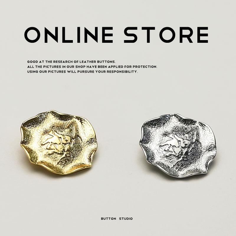 Lotusblatt Metallknopf Kleiner Duft Chinesischer Stil Gestrickte Strickjacke Hemd Ärmel Kragen Jackenknopf