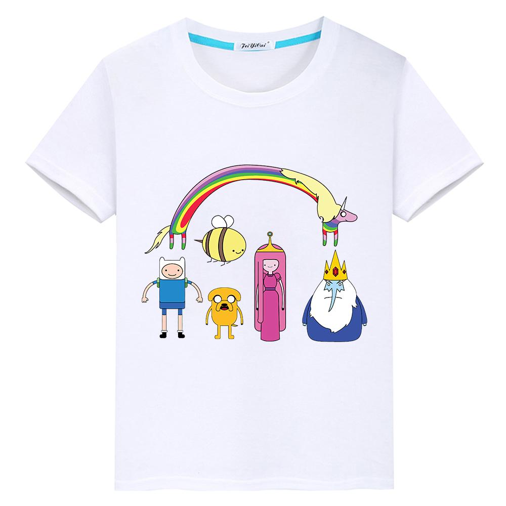 

Футболка adventure time для детей, мальчиков 10 лет, 100% хлопок, короткие топы в стиле аниме, футболка pride, одежда для девочек 2000 года, детская одежда для девочек 100 белый