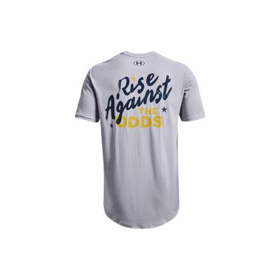 Graffiti-Schrift Rundhals Kurzarm T-Shirt Herren Tops Mittelgrau 1371220-011