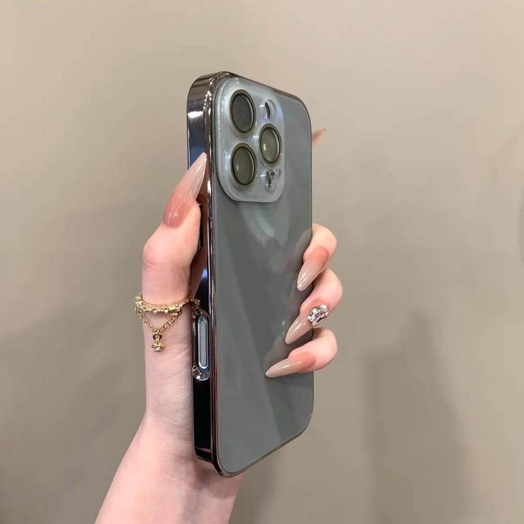 Light Luxury Tempered Glass IPhone 17 Promax Phone Case Apple 15 New 14 All Include Lens Film Protective Case