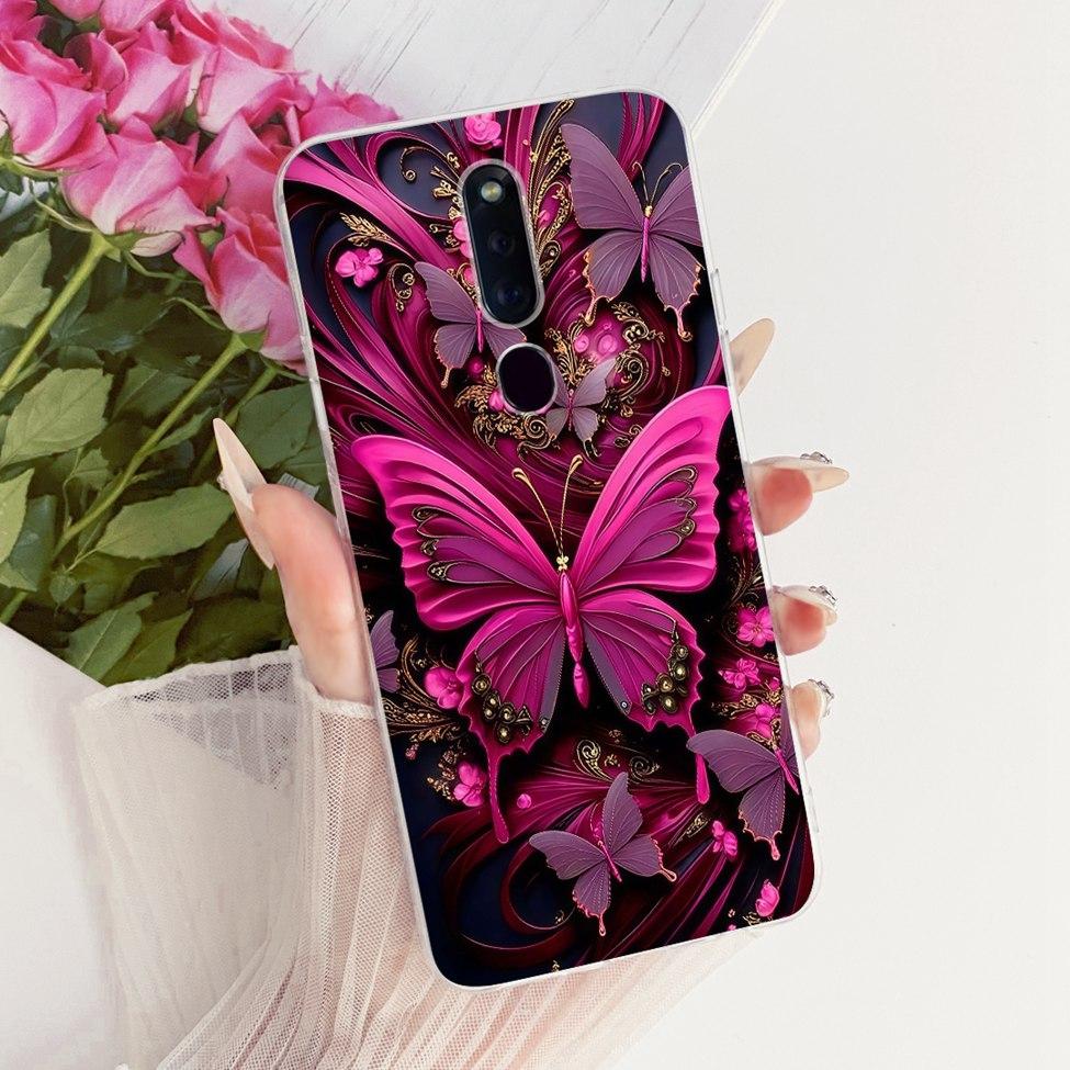 Clear Casing For Oppo F11Pro CPH1969 CPH2209 CPH1987 Phone Case For Oppo F11 Pro Cover Fashion Butterfly Funny Cute Painted