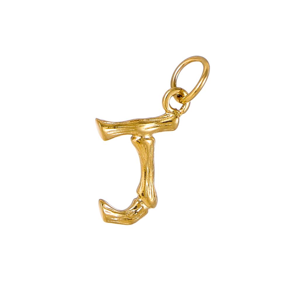 CARLIDANA Letter Charm Waterproof Stainless Steel Accessories DIY Jewelry Bamboo Knot Necklace Bracelet Alphabet Pendant