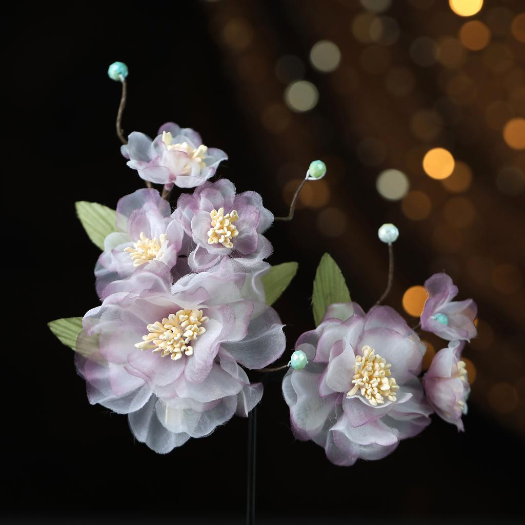 Flower Hair Clips Forks Chinese Hanfu Hair Accessories for Women Hairpin Fork Handmade Vintage Wedding Hair Jewelry Retro Crowns for Girl and Women