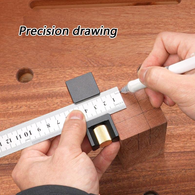 Combination Square Steel Rule Guide Block With Quick To Adjust Mechanism For Precise Line Marking